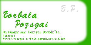 borbala pozsgai business card